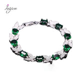 Aquamarine Butterfly Charm Bracelet 925 Silver for Women