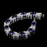 Aquamarine Butterfly Charm Bracelet 925 Sterling Silver Women's Party Jewelry
