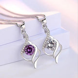 Crystal CZ Heart Pendant Choker Necklace 925 Sterling Silver Chain Necklaces
