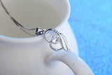 Cz Heart Pendant Choker Necklace 925 Sterling Silver Chain Necklaces For Women