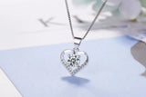 Cz Heart Pendant Choker Necklace 925 Sterling Silver Chain Necklaces