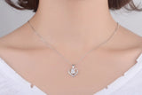 Cz Heart Pendant Choker Necklace 925 Sterling Silver Chain Necklaces