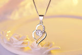 Cz Heart Pendant Choker Necklace 925 Sterling Silver Chain Necklaces For Women