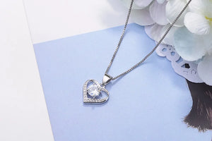 Cz Heart Pendant Choker Necklace 925 Sterling Silver Chain Necklaces