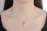Cz Heart Pendant Choker Necklace 925 Sterling Silver Chain Necklaces For Women