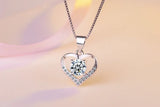Cz Heart Pendant Choker Necklace 925 Sterling Silver Chain Necklaces