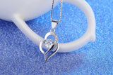 Cz Heart Pendant Choker Necklace 925 Sterling Silver Chain Necklaces For Women