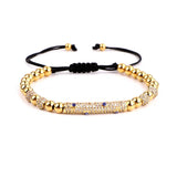 CZ Eye Charm Steel Beads Friendship Bracelet Unisex