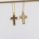 Cross Pendant Necklace with Zircon Inlay Copper Classic