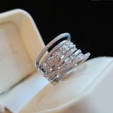 Zircon Ring for Women Wedding Engagement Bride Niche Jewelry
