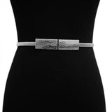Women Metal Spring Chain Waist Belt Silver Chain Belts