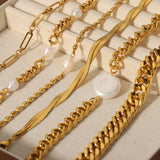 Stainless Steel Cuban Chain Bracelet for Women Charms Gift