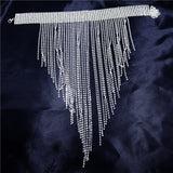 Rhinestone Tassel Necklace Long Pendant Jewelry