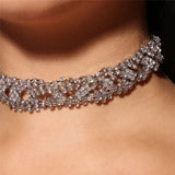 Bling Crystal Choker Twist Necklace Wedding Bridal Jewelry