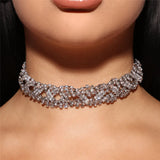 Bling Crystal Choker Twist Necklace Wedding Bridal Jewelry