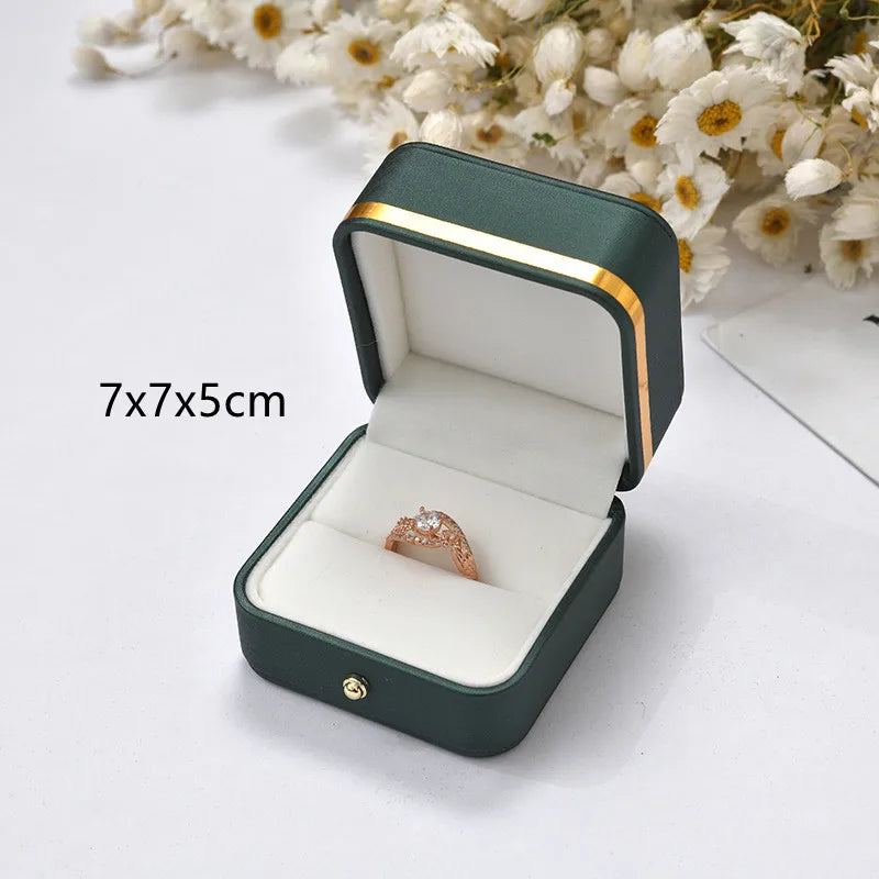 Green Jewelry Box Ring Bracelet Bangle Case Peadant Holder Storage Organizer