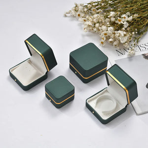 Green Jewelry Box Ring Bracelet Bangle Case Peadant Holder Storage Organizer