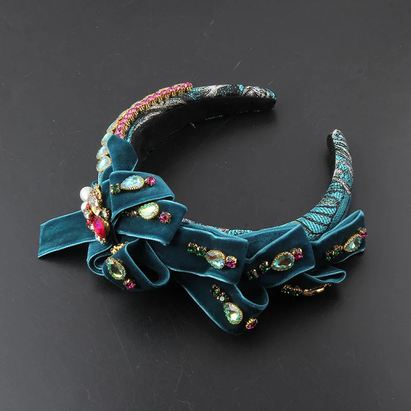 Colorful Crystal Padded Headband Rhinestones Hairband Wedding Hair Accessory