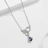 Little Bee Necklace S925 Sterling Silver Zircon Honey Hollow Pendant