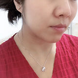 925 Silver Lover Choker Heart Wing Pendant Necklace Wedding Gift