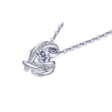 925 Silver Lover Choker Heart Wing Pendant Necklace Wedding Gift