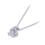 925 Silver Lover Choker Heart Wing Pendant Necklace Wedding Gift