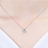 925 Silver Lover Choker Heart Wing Pendant Necklace Wedding Gift