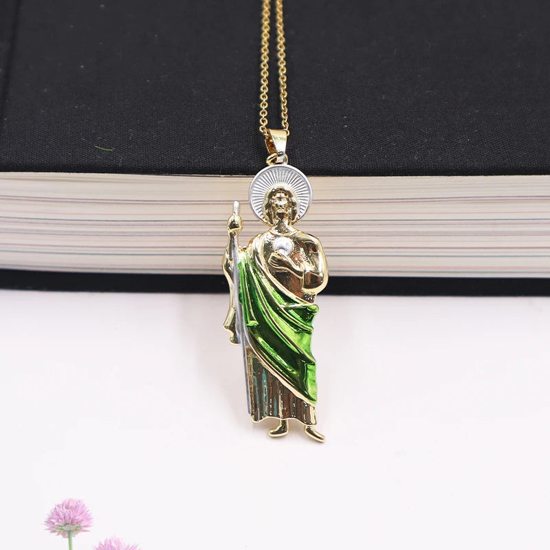 St. Jude Pendant Necklace Religious Character Pendant Jewelry Gift