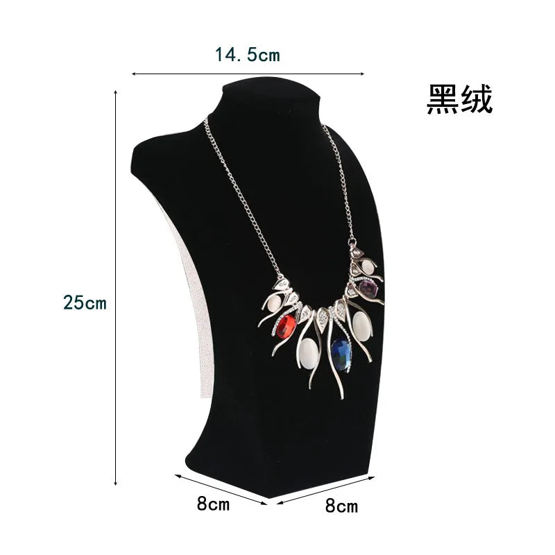 Velvet Jewelry Display Necklace Pendants Mannequin Stand