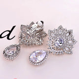 Water Drop CZ Women Clip-On Earrings No Piercing