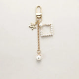 Pearl Love Keychain Bow Bag Charm Pendant Keyrings