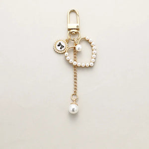 Pearl Love Keychain Bow Bag Charm Pendant Keyrings