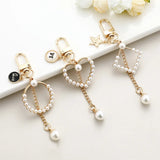 Pearl Love Keychain Bow Bag Charm Pendant Keyrings