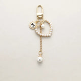 Pearl Love Keychain Bow Bag Charm Pendant Keyrings