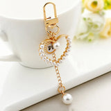 Pearl Love Keychain Bow Bag Charm Pendant Keyrings