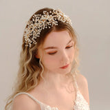 Pearl Rhinestones Hairband for Women Bride Wedding Headband