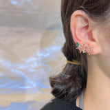 Pink Diamond Cherry Blossom Ear Bone Clip 925 Stamp Flower Zircon Earring