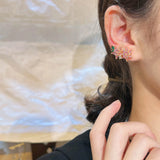 Pink Diamond Cherry Blossom Ear Bone Clip 925 Stamp Flower Zircon Earring