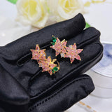 Pink Diamond Cherry Blossom Ear Bone Clip 925 Stamp Flower Zircon Earring