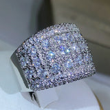 925 Silver Zircon Engagement Ring Anniversary Gift Bulk Sell