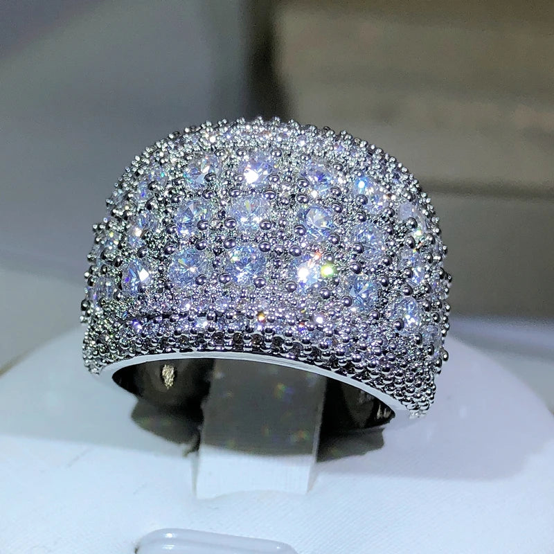 925 Silver Zircon Engagement Ring Anniversary Gift Bulk Sell