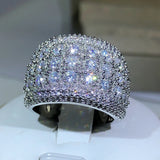 925 Silver Zircon Engagement Ring Anniversary Gift Bulk Sell