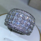 925 Silver Zircon Engagement Ring Anniversary Gift Bulk Sell