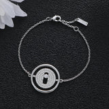 CZ Bohemian Round Link Chain Bracelet Wedding Jewelry B085