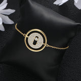 CZ Bohemian Round Link Chain Bracelet Wedding Jewelry B085