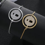 CZ Bohemian Round Link Chain Bracelet Wedding Jewelry B085