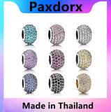 S925 Silver Pave Open Heart CZ Charms for Bracelet