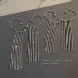 Zircon Rhinestone Tassel Ear Clip Cuff