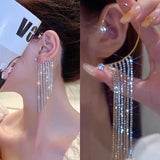 Zircon Rhinestone Tassel Ear Clip Cuff