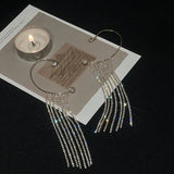 Zircon Rhinestone Tassel Ear Clip Cuff